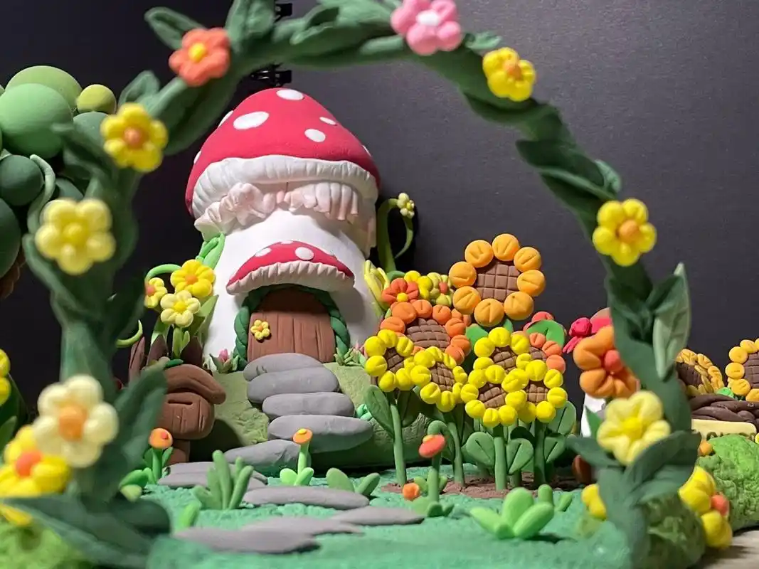 超轻粘土场景|小鸭的院子00 学前人两个礼拜做好的粘土场景作业