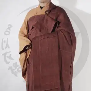 赤布僧服袈裟七衣和尚僧人木兰色夏布祖衣法服天然如法庄严2022