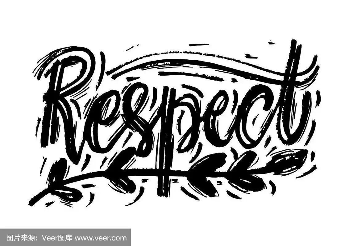respect hand drawn  lettering. vector illustration