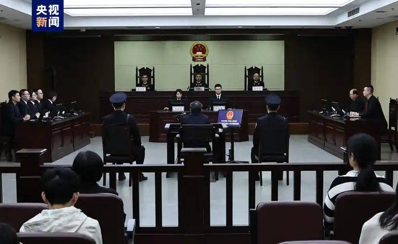 庭审最后,法庭宣布休庭,择期宣判.人大代表,政协委员和各界群