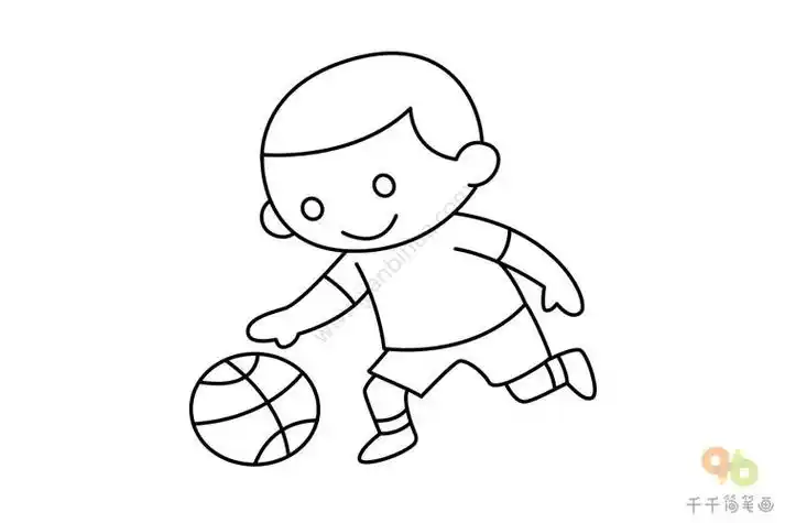 儿童节打球简笔画六一儿童节简笔画运动人物简笔画打篮球的小男孩怎么