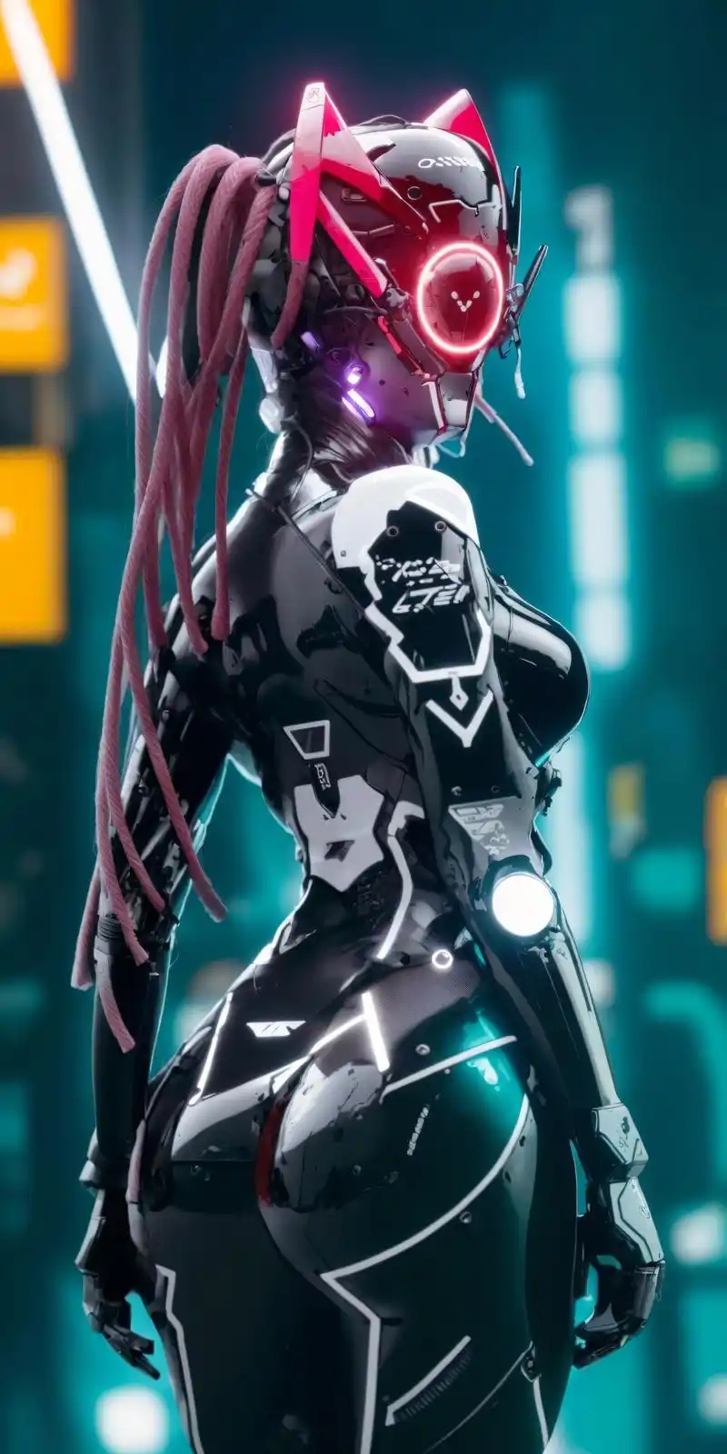 ai绘画壁纸:机械世界的叛逆者,赛博朋克机械人,原图画质