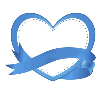 蓝色爱心丝带