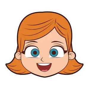 美丽的女孩脸卡通照片