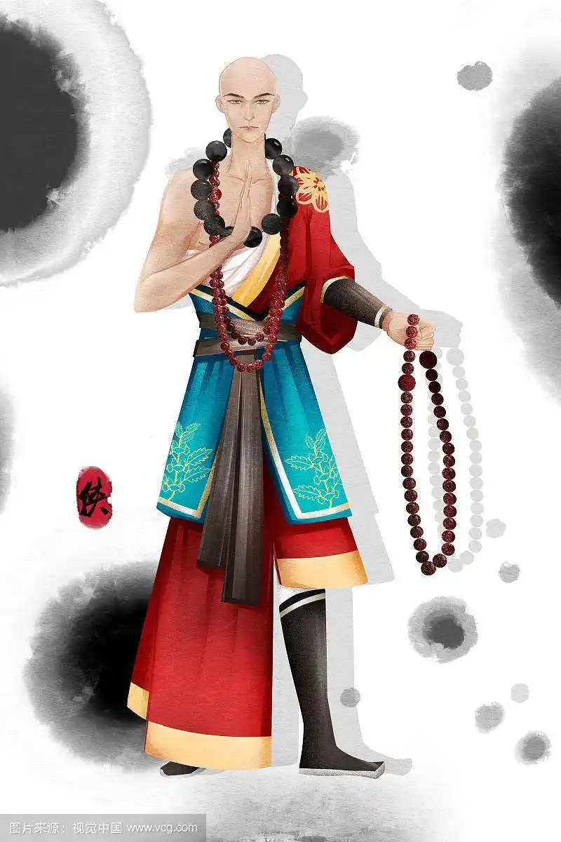 中国风武侠和尚插画