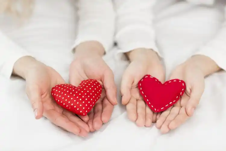 图库素材 - 艺术摄影 - 手捧 图片信息简介:两双捧着红色针织爱心牡