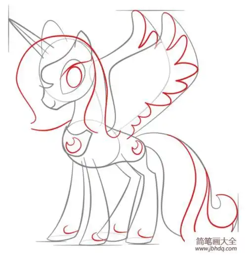 如何画小马宝莉里的月亮公主图文教程-简笔画大全