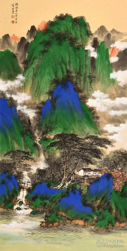 孙晓君,可合影,四尺山水 重彩_国画_孔夫子旧书网