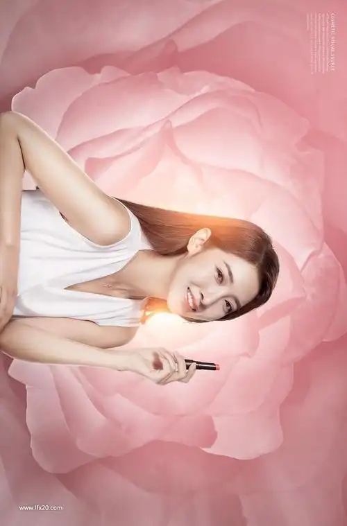 美妆美女靓妆-花瓣网|陪你做生活的设计师 | 变时尚背景海报