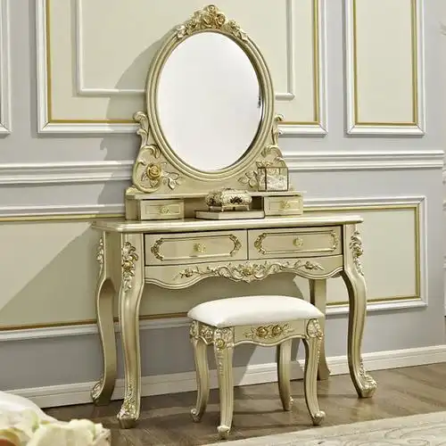 欧式梳妆台卧室公主奢华简欧白色轻奢现代高档梳妆台