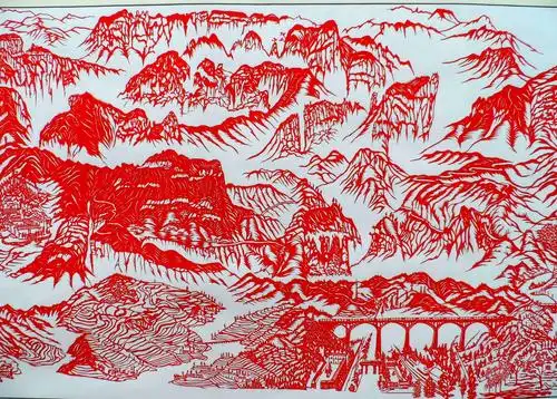 王屋山水剪纸赏析