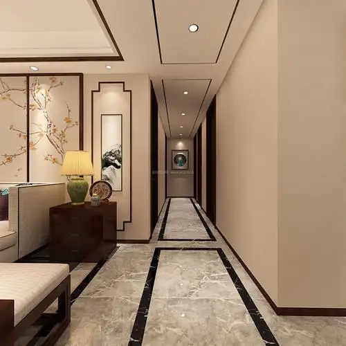 2017最美舒适新中式风格走廊过道吊顶效果图
