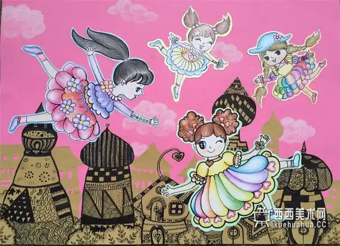 一等奖儿童获奖科幻画《充气飘飘裙》赏析