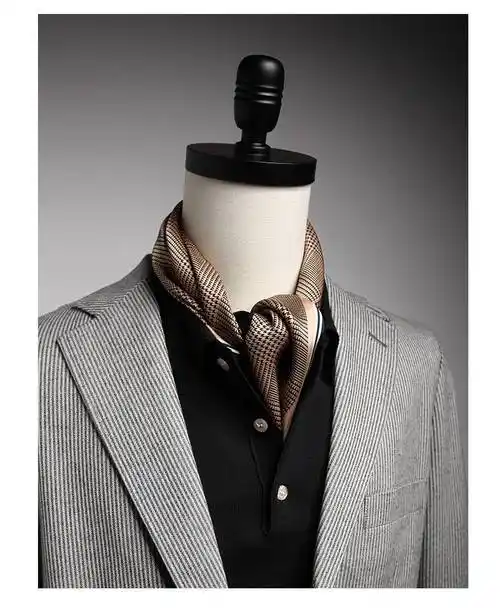 商务西装潮男领口巾真丝男士方巾70复古商务领口巾搭西装衬衫高档围巾