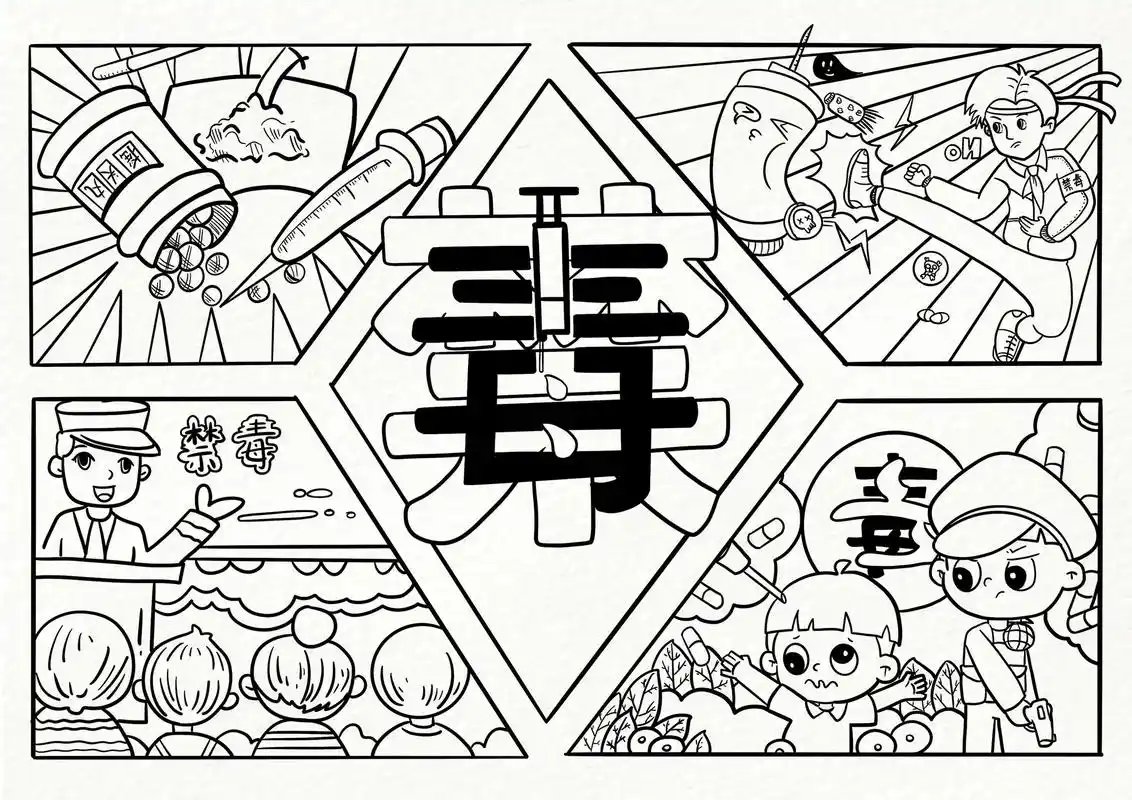 远离毒品#主题画 #图案设计 #禁毒宣传 #禁毒 - 抖音