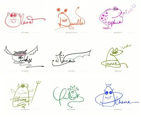 小怪物卡通签名合集丨cartoonsignature