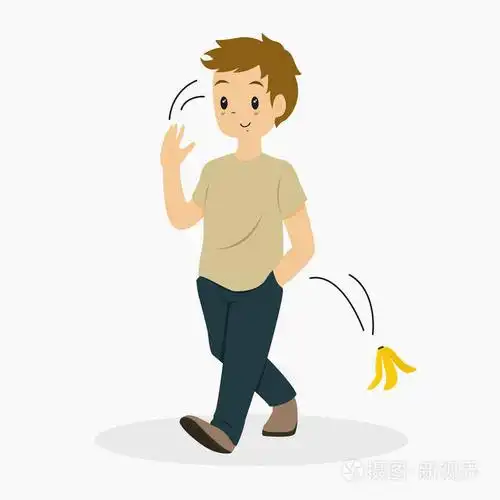 男子扔香蕉皮矢量