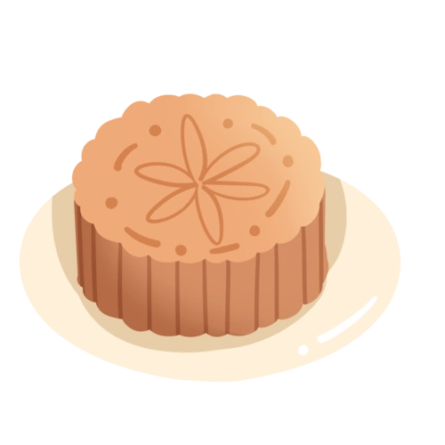 中秋月饼手绘卡通插画图片