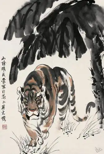 虎 立轴 设色纸本