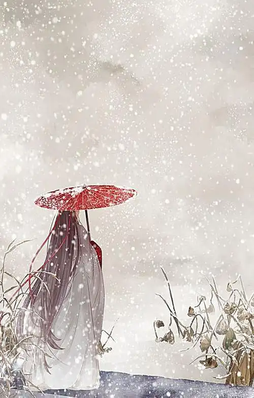 古风雪下打伞的古人图片背景素材免费下载,图片编号202841_搜图123