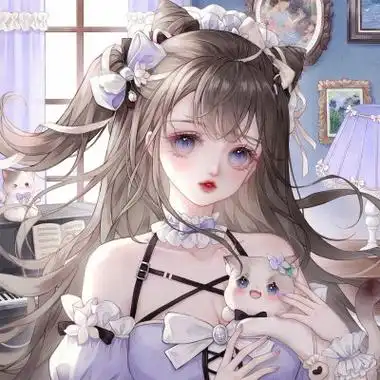 唯美抱猫咪的仙气女生头像动漫图片