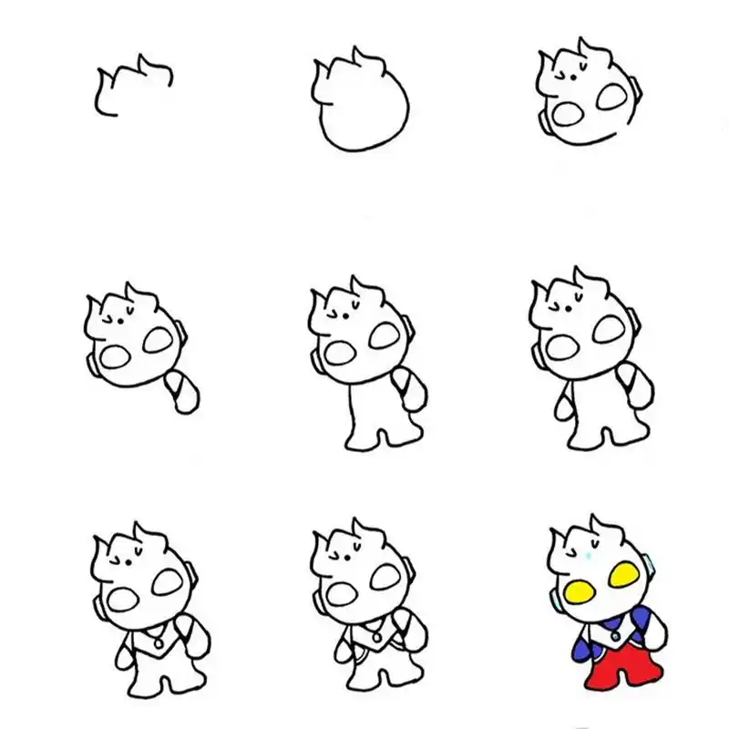 zui简单的97赛罗奥特曼简笔画 05赛罗奥特曼真的超帅的!