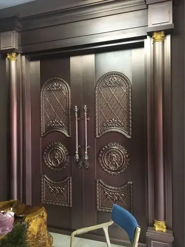 无缝开槽纯紫铜门