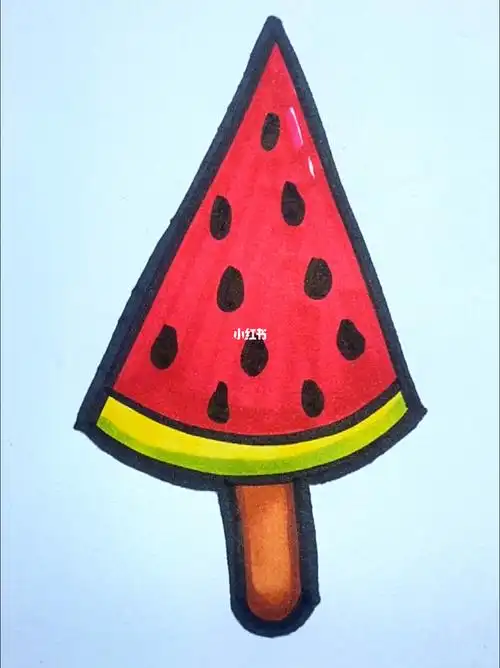 4岁启蒙#简笔画教程  夏天来了#西瓜  #雪糕  是最受欢迎的 赶快动手