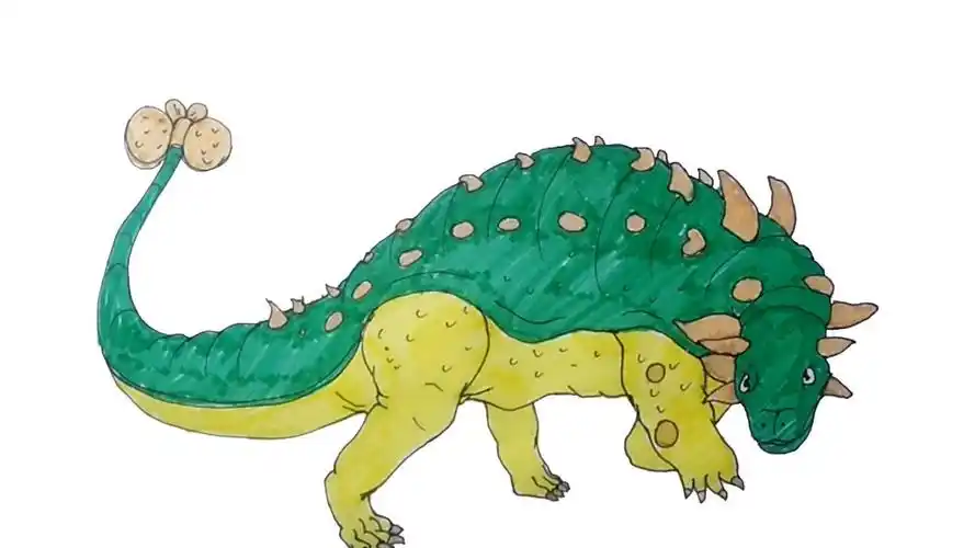 简笔画甲龙很简单