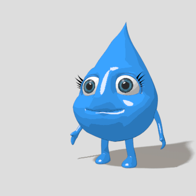 小水滴角色模型带绑定和表情