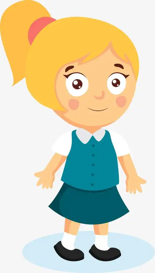 卡通金发女孩矢量图