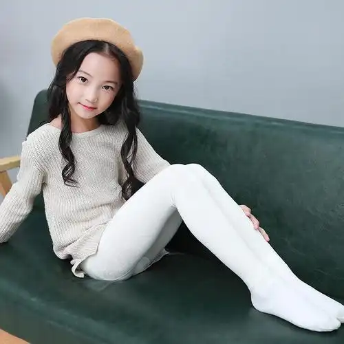 儿童袜子春秋款280d儿童白色舞蹈袜棉高弹抗起球袜子芭蕾舞连裤袜