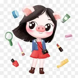 己亥新年新气象精致猪猪女孩