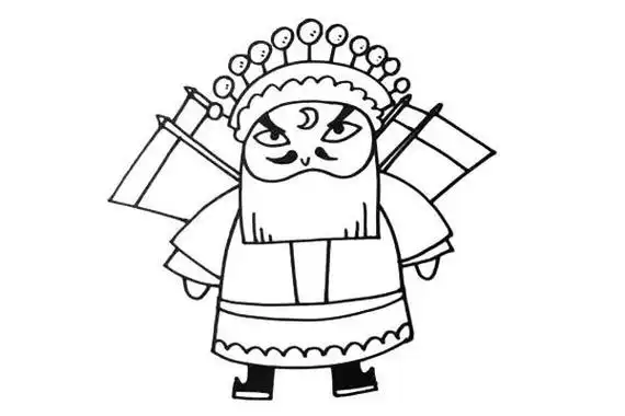 q版京剧人物包公简笔画步骤图文教程