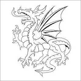 线笔画飞龙在喷火