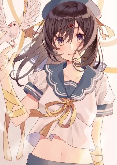 第二百九十二期--894387 日本插画师 文静又温柔的水手服女孩 下篇