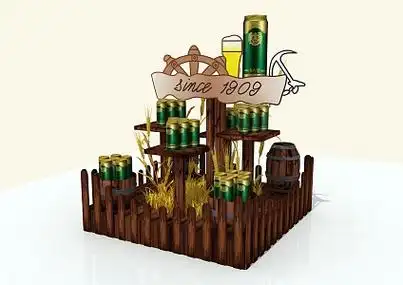 现代 美陈 啤酒美陈堆头3d模型