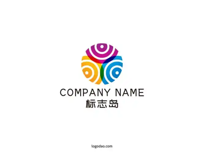 炫彩圆形矢量标志创意logo免费下载