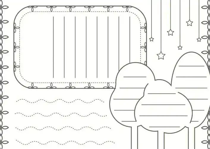 通用手抄报模板可打印线稿