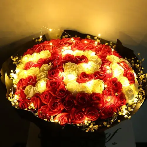 99朵玫瑰花花束七夕情人节礼物生日送女生女友女朋友老婆浪漫创意