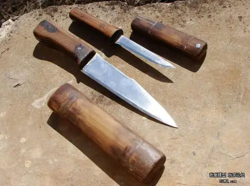 碳化竹木做的刀柄刀鞘,全手工 - 模型大工具与diy机械栏目-5imx.