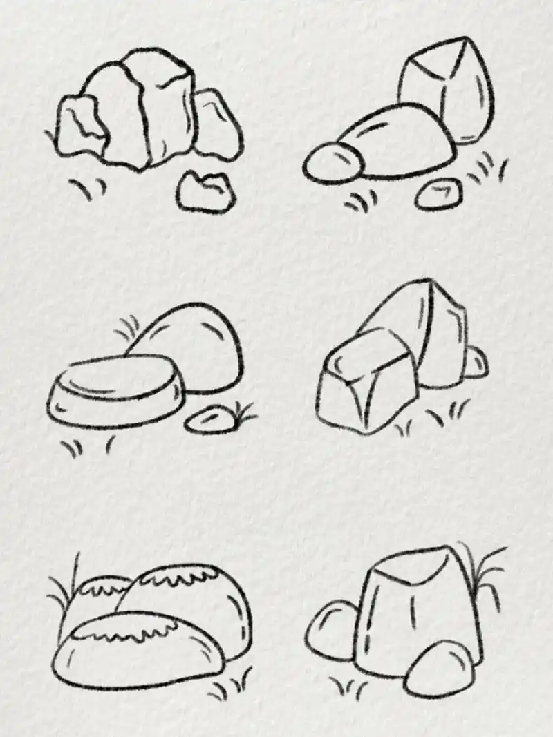 超简单的石头简笔画|我有我的坚持95 生活虽然普普通通,但要乐在