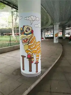 惊艳旧柱子现潮画禅城城市空间焕新颜