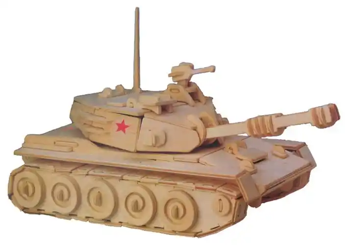 主战坦克 热销diy拼装益智玩具 3d立体木制仿真军事模型玩具坦克