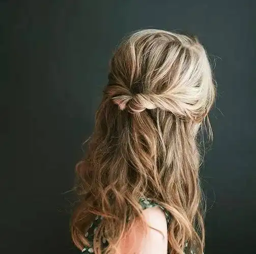 中长发半扎仙女辫教程图解片