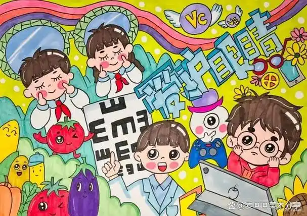 太棒了40张爱眼护眼主题绘画正确用眼保护眼睛