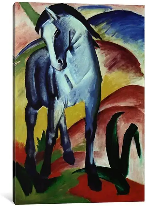 icanvasart 1892-1pc3-40x26 blue horse canvas print by franz marc