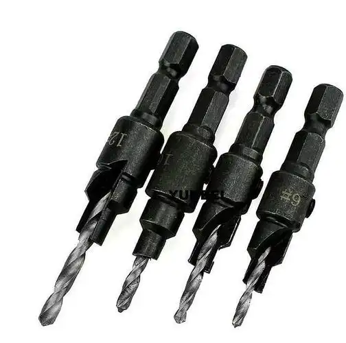 1/4柄六角柄锥孔沉孔钻头 木工沉头钻 螺丝扩孔导向钻厂家直销图片