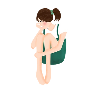 许多双高跟鞋旁边的金发美女坐着的卡通美女可爱的年轻女子,穿着高跟