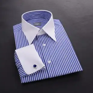 口衬衫复古袖拜耳法式长尖领商务衬衣纯棉修身职业经理人办公时尚